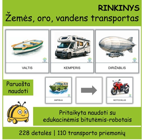 RINKINYS | Transportas | Tinka Bee-bot robotukams (PDF)